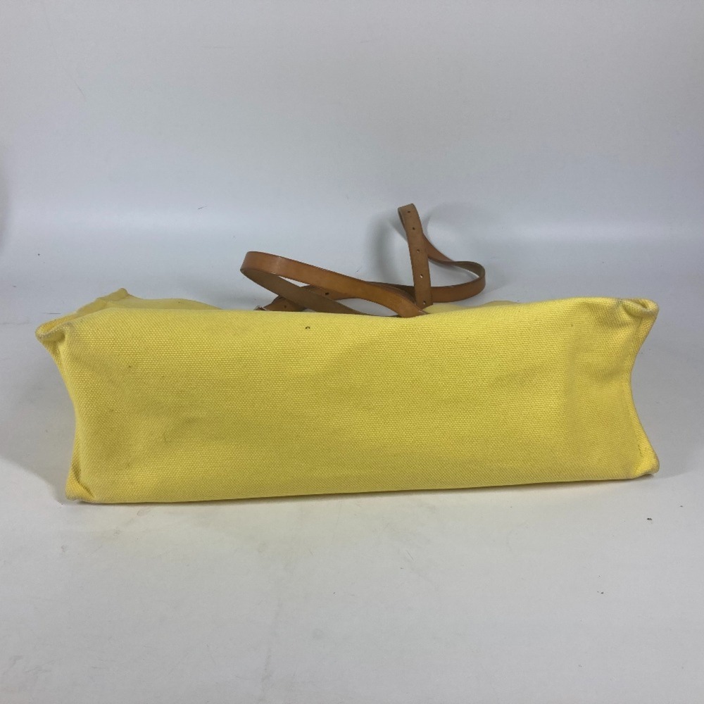 HERMES Etrivier Elan Tote Bag Shoulder Leather Canvas Women's Yellow D-241018-16 - Picture 11 of 13